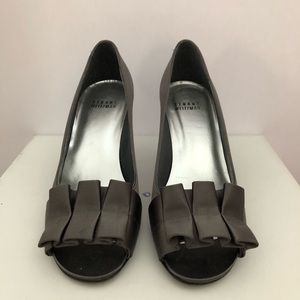 Stuart Weitzman satin open toe heels